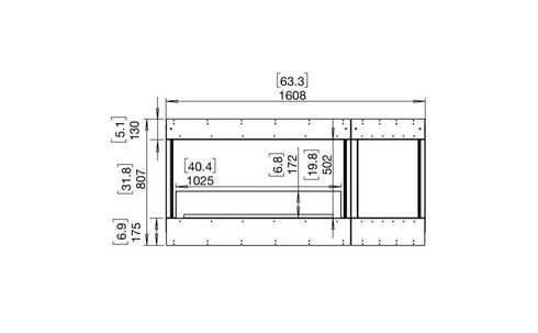 Ecosmart Fire Flex 60BY.BXR Bay Fireplace Insert - Black Finish / Black Burner - ESF.FX.60BY.BXR.B